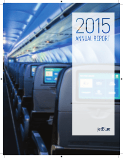 JetBlue `s 2015 Annual Report on form 10-K