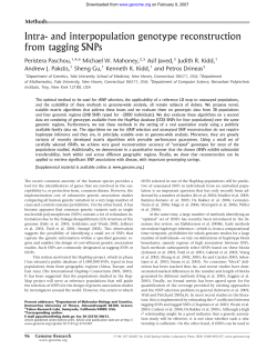 Intra- and interpopulation genotype reconstruction from tagging SNPs