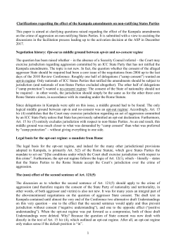 Clarifications regarding the effect of the Kampala amendments on