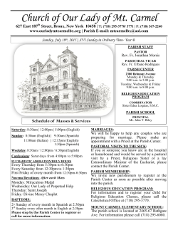 July 19, 2015 - Our Lady of Mount Carmel