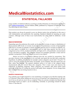 Statistical fallacies - Medical Biostatistics