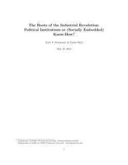 The Roots of the Industrial Revolution: Political Institutions or