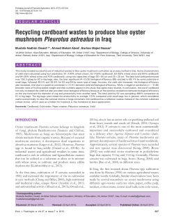 Recycling cardboard wastes to produce blue oyster mushroom