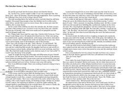 The October Game || Ray Bradbury - David