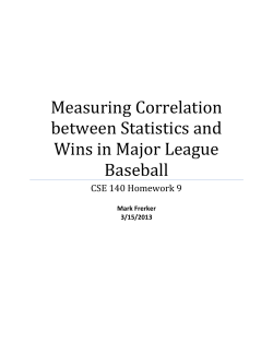 Measuring Correlation between Statistics and Wins