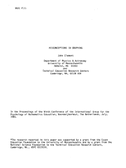 MISCONCEPTIONS IN GRAPHING John Clement