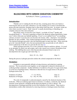Bleaching With Green Oxidation Chemistry