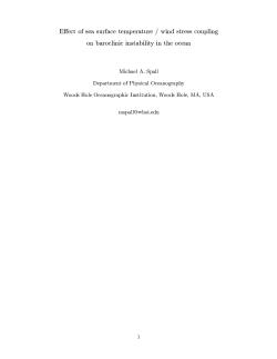 Effect of sea surface temperature / wind stress coupling on baroclinic