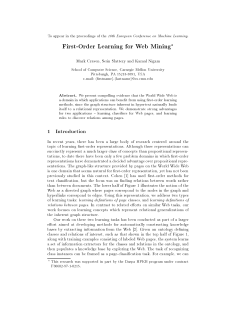 First-Order Learning for Web Mining?