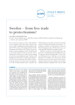 Sweden &ndash; from free trade to protectionism?