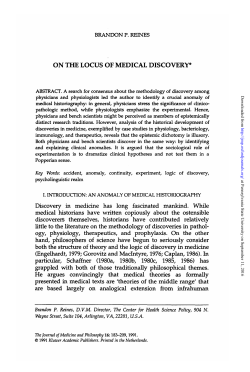 ON THE LOCUS OF MEDICAL DISCOVERY* Discovery