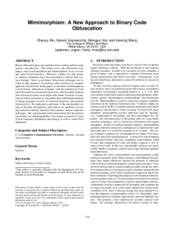 Mimimorphism: A New Approach to Binary Code