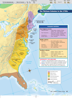 The Thirteen Colonies to the 1700s