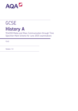GCSE History A Specimen mark scheme Unit 01B - Media
