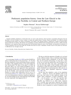 Prehistoric population history: from the Late Glacial to the