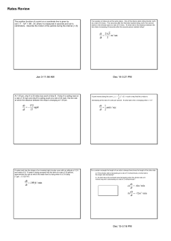 Rates Review - Math 4 Tigers