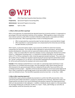 Effort Reporting FAQ