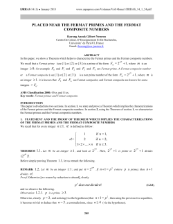 placed near the fermat primes and the fermat composite numbers