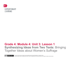 Grade 4 ELA Module 4, Unit 3, Lesson 1