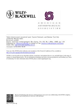 Tahiti Intertwined: Ancestral Land, Tourist Postcard, and Nuclear