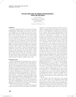 the size structure of marine phytoplankton— what are