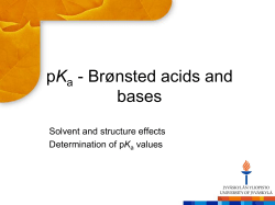 pK - Br&oslash;nsted acids and bases