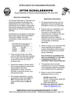 oftse scholarships - Oxnard Federation of Teachers and School