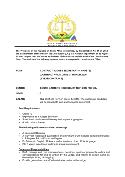 Contract Judges Secretary (43 Posts)