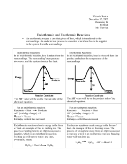 Endothermic and Exothermic Reactions