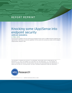 Knocking some (App)Sense into endpoint security: 451 Research