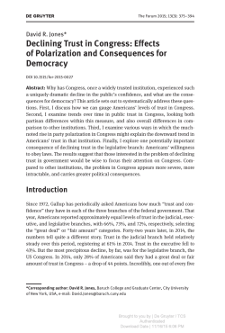 Declining Trust in Congress: Effects of Polarization
