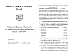 M.A. (P) Political Science (Annual System)