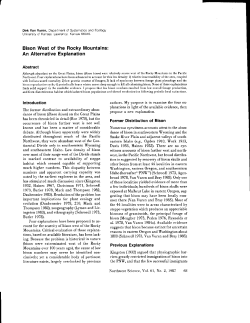 Bison West of the Rocky Mountains: An Alternative Explanation