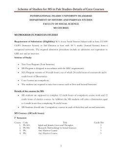 Scheme of Study for MS