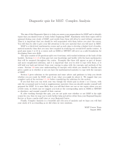 M337 Diagnostic Quiz