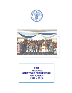 fao regional strategic framework for africa (2010 – 2015)
