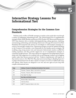 Chapter 5: Interactive Strategy Lessons For Informational Text