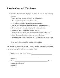 Exercise: Cause and Effect Essays