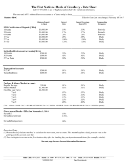 Schedule of Charges - First National Bank
