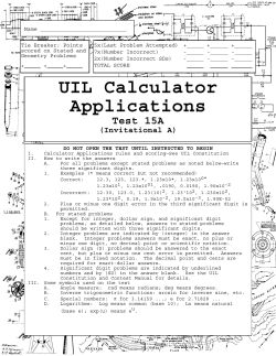 UIL Calculator Applications