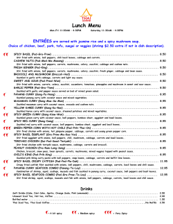 Lunch Menu - Thai Spoon