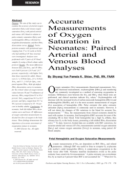 Accurate Measurements of Oxygen Saturation in Neonates: Paired