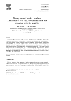 Management of Manila clam beds I. Influence of seed size, type of