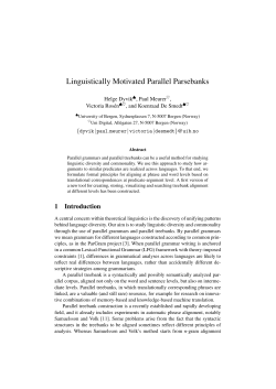 Linguistically Motivated Parallel Parsebanks - BORA