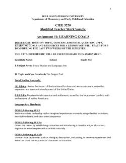 LEARNING GOALS - William Paterson University