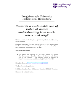 Towards a sustainable use of water at home: understanding how