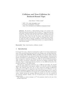 Collisions and Near-Collisions for Reduced