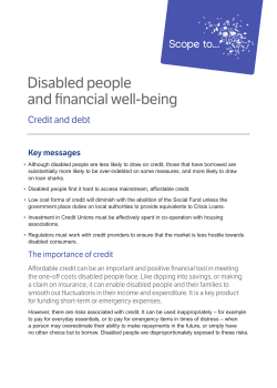 Disabled people and financial well-being