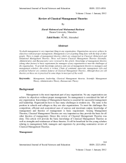 Review of Classical Management Theories