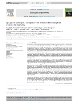 Sphagnum farming in a eutrophic world: The importance of - B-ware